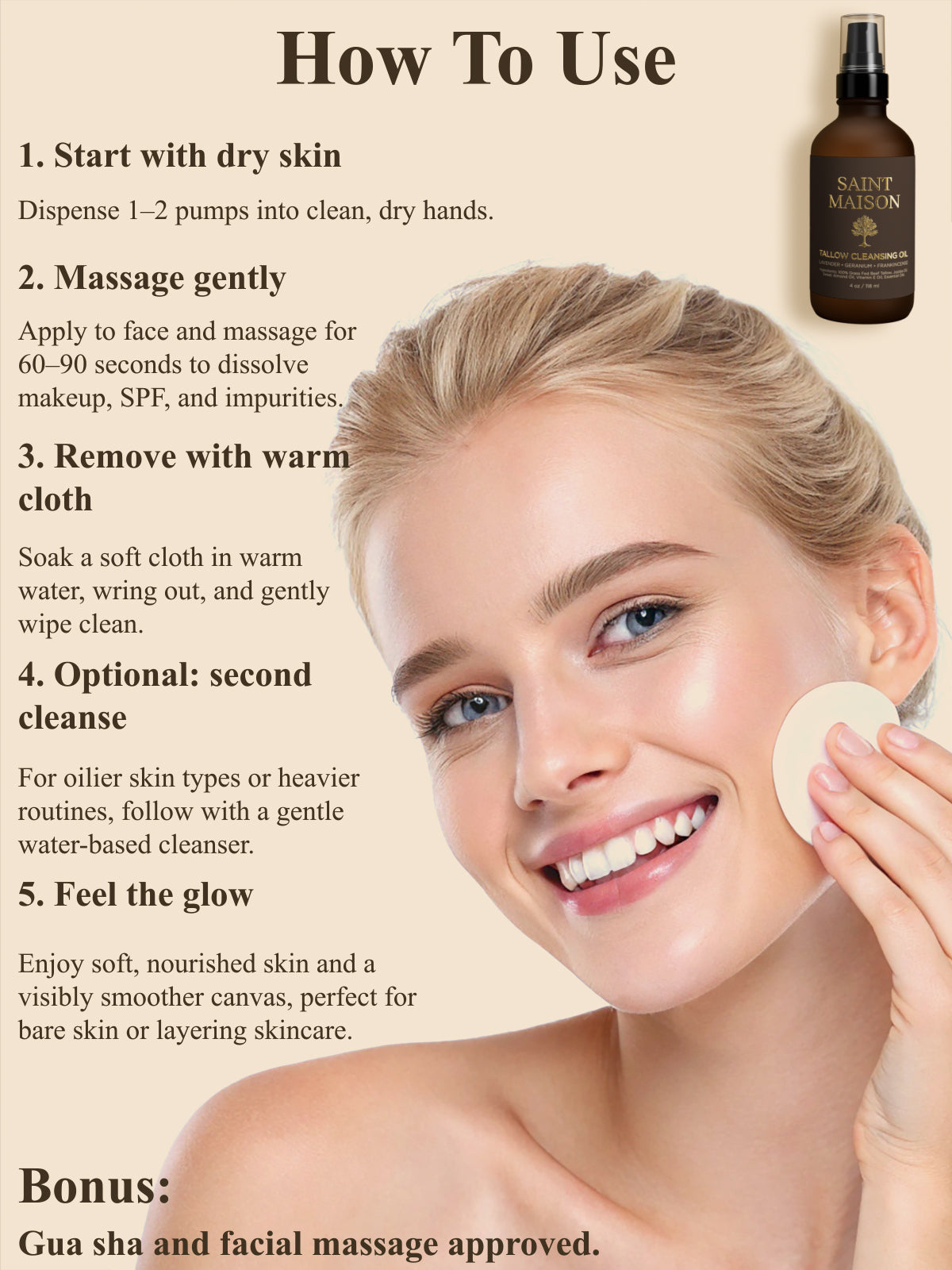 Tallow Cleansing Oil- Lavender, Frankincense, Geranium